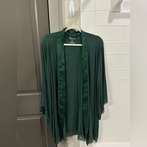 Victoria Secret Heavenly Robe with Lace, Emerald Green